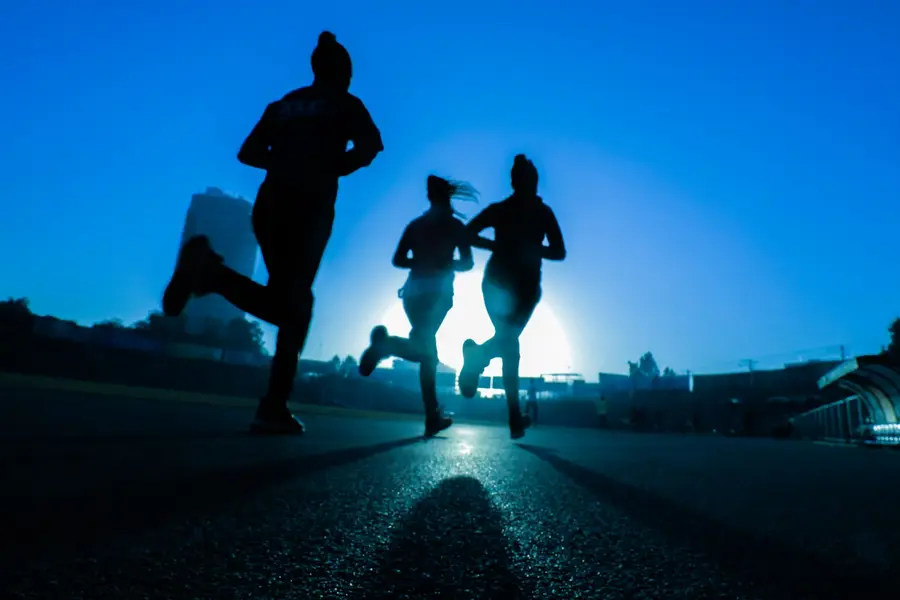 Grupo de corrida ao ar livre