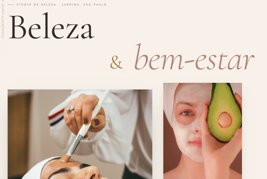 Prévia do site do estúdio de estética Lumière